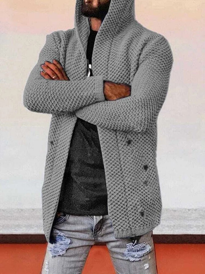 Hooded single breasted sweater