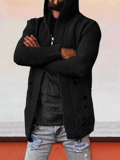 Hooded single breasted sweater