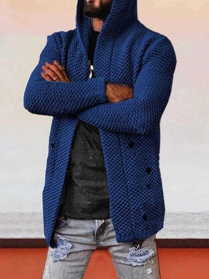 Hooded single breasted sweater