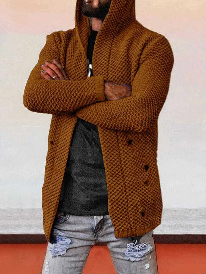 Hooded single breasted sweater