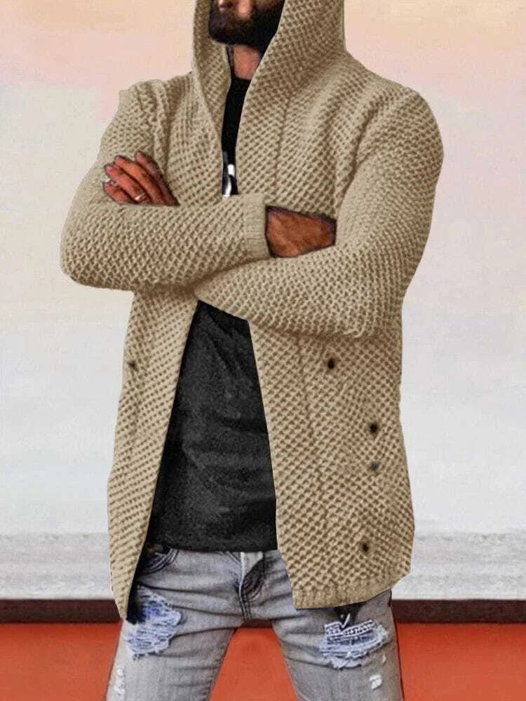 Hooded single breasted sweater